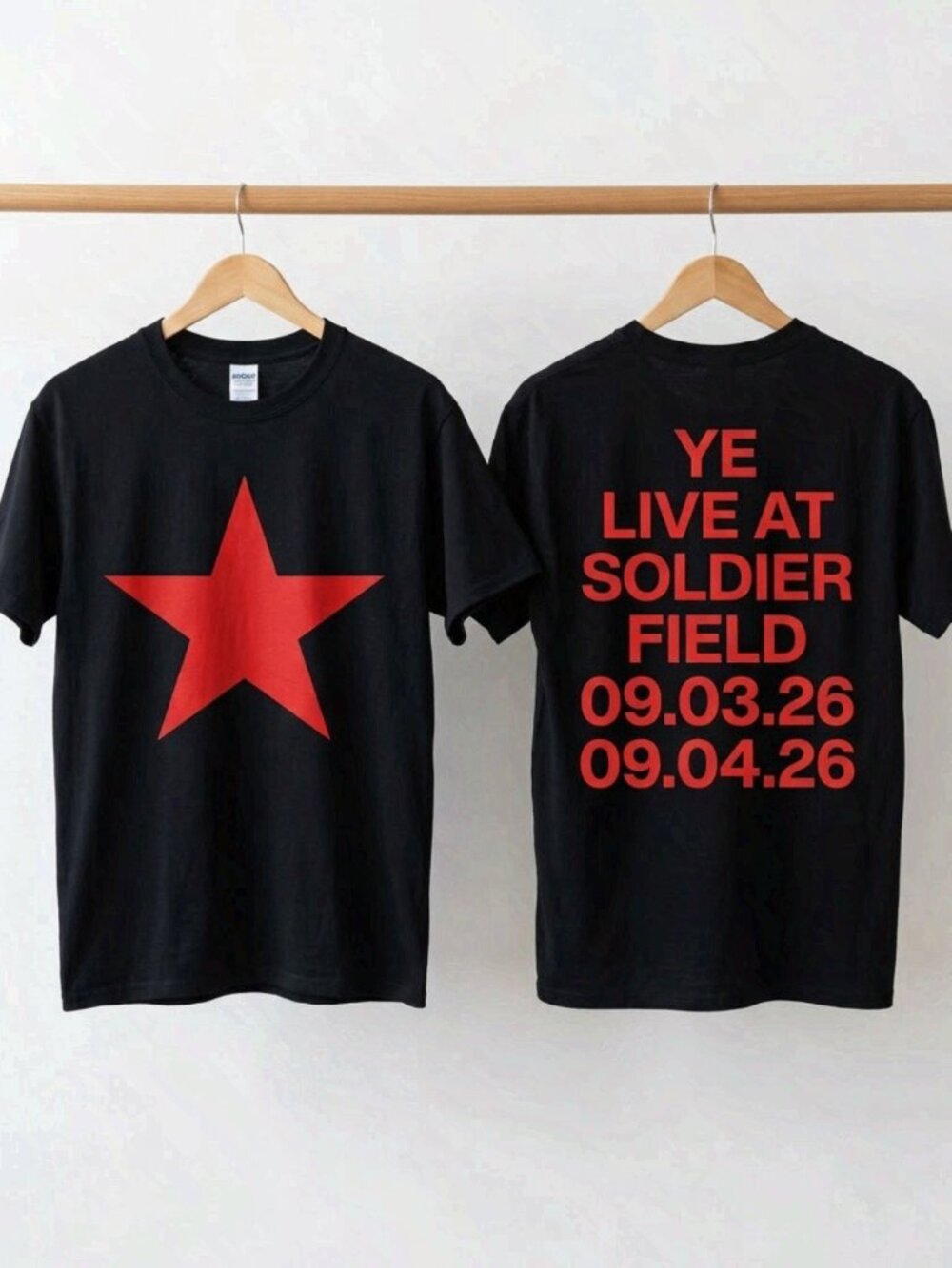 Kanye West Ye Live At Soldier Field 2026 Black T-Shirt Reprint